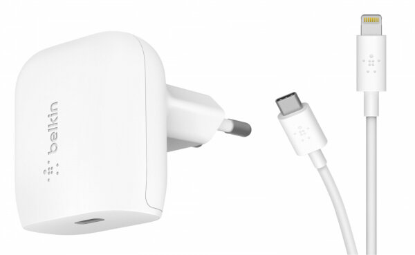 Belkin 18W NT + Lightning USB-C weiss