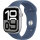 Apple Watch Series 10 (GPS + Cellular) 42mm Aluminium Silber/Denim S/M