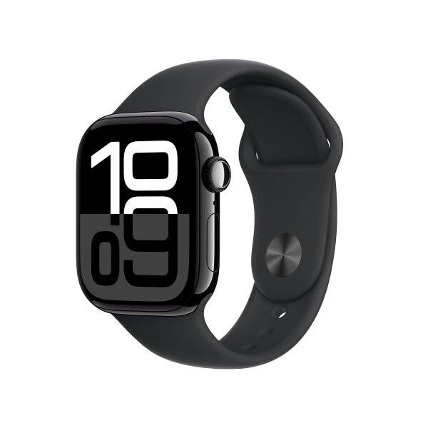 Apple Watch Series 10 GPS 42mm Aluminium Diamantschwarz/Schwarz S/M