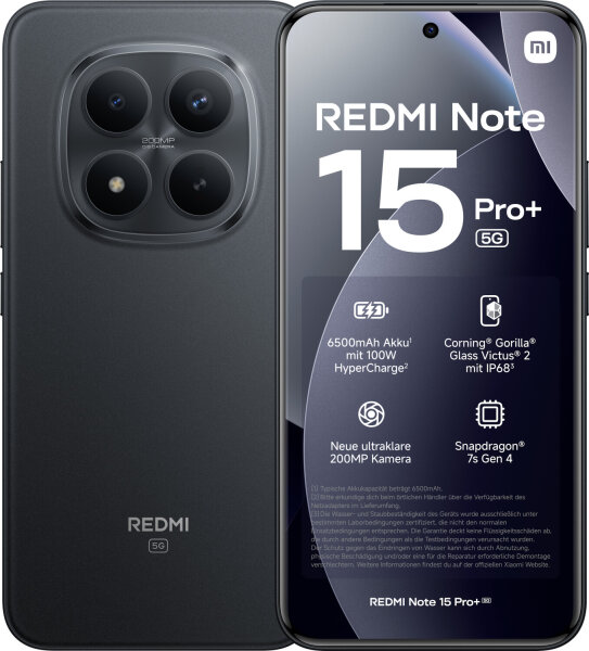 Xiaomi Redmi Note 15 Pro+ 5G 256GB schwarz