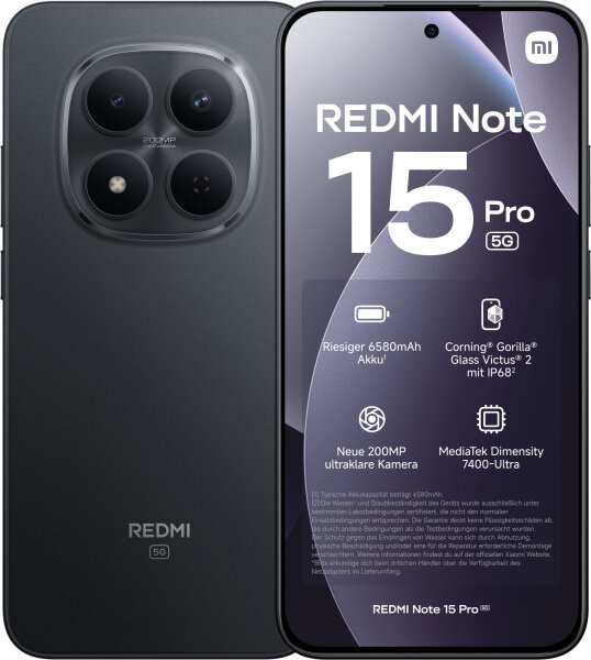 Xiaomi Redmi Note 15 Pro 5G 256GB schwarz